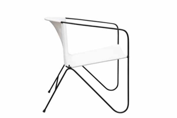 Solid Leather Lazy Chair White