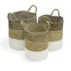 Set of 3 Grey Top Baskets