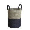 Set of 3 Charcoal & Natural Baskets