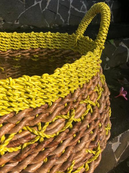 Yellow Cross Stitch basket