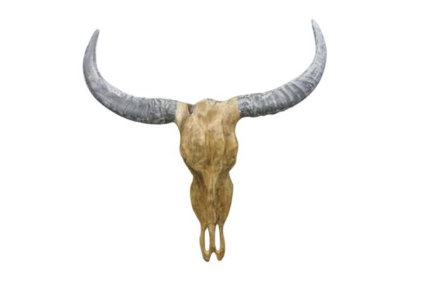 Vegan Hunting Trophy - Bull Head - Grey Horns