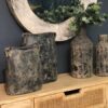 Set of 2 Eliptical Vase - Granite