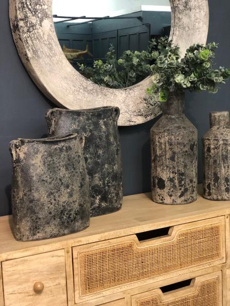 Set of 2 Eliptical Vase - Granite