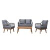 Berkeley Conversation Set with 2 Chairs + Bench (1 box)