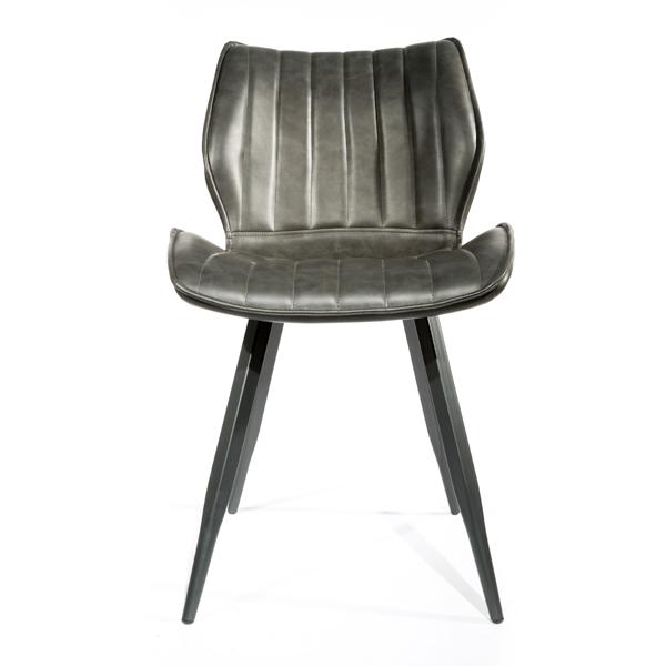 Alfa Dining Chair Vegan Leather Grey SET OF 2