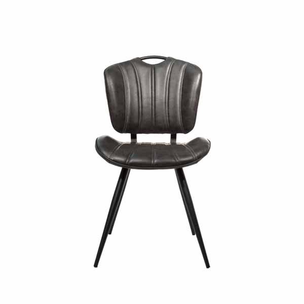 Healey Vegan Leather Chair Grey SET OF 2