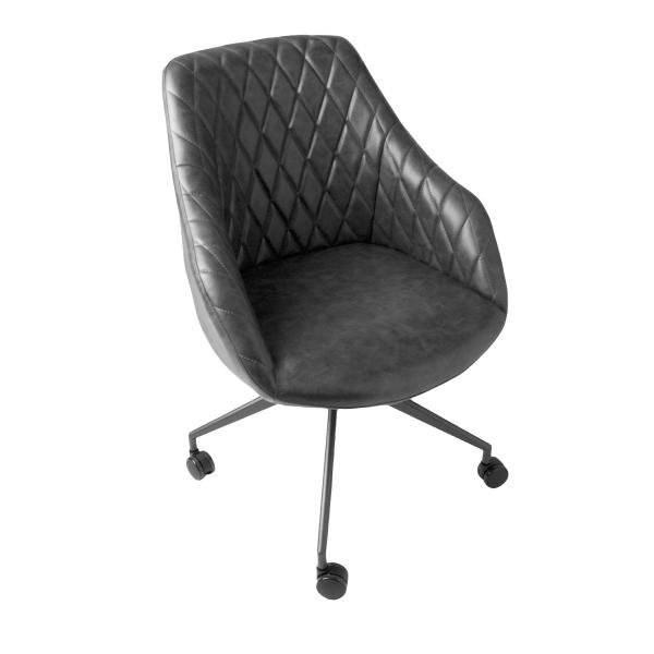 Focus Office Chair Grey Vegan Leather ( 1 x Box)