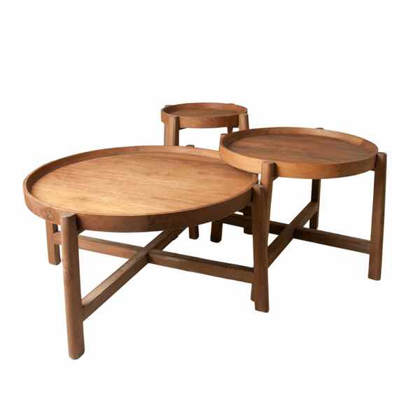 Reclaimed teak - Occasional tables- set of 3