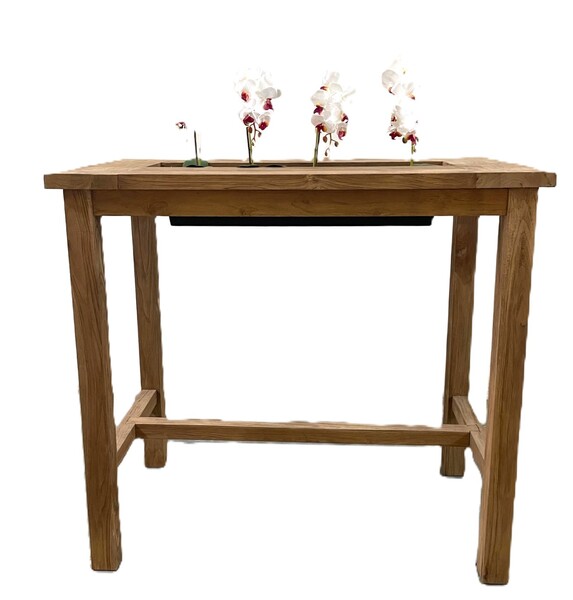 Teak Bar Table with chiller