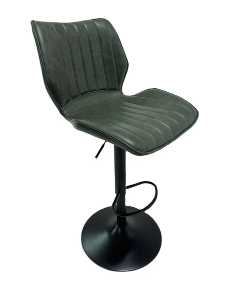 Alfa Gas Lift Bar Stool Vegan Leather Forest Green SET OF 2