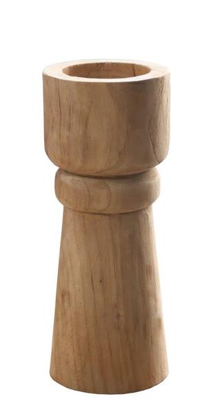 Chunky White Wash Knave Candlesticks - Set of 2