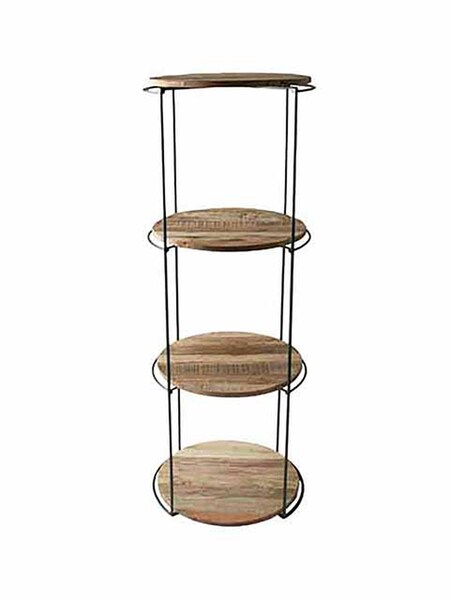 KLEO Boatwood Round Rack with 4 shelves
