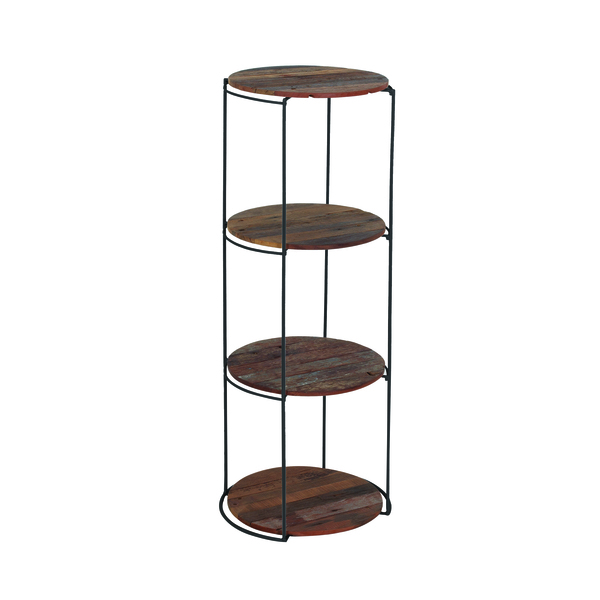 KLEO Boatwood Round Rack with 4 shelves