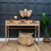 Set of 2 Fringed Baskets Natural