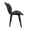 Alfa Dining Chair Vegan Grey  Wooden Leg - SET OF 2