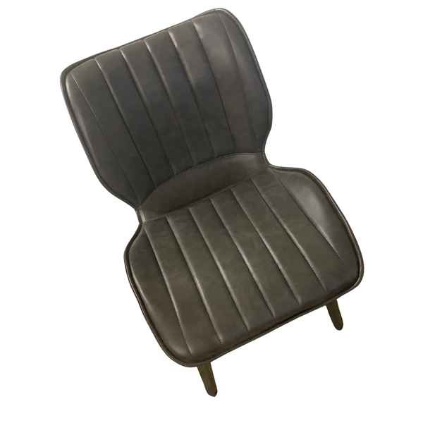 Alfa Dining Chair Vegan Grey  Wooden Leg - SET OF 2