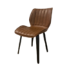 Alfa Dining Chair Vegan Leather Tan Wooden Leg - SET OF 2