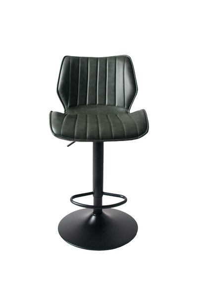 Alfa Gas Lift Bar Stool Vegan Leather Forest Green SET OF 2