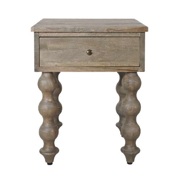 Carob Bedside - Greywash