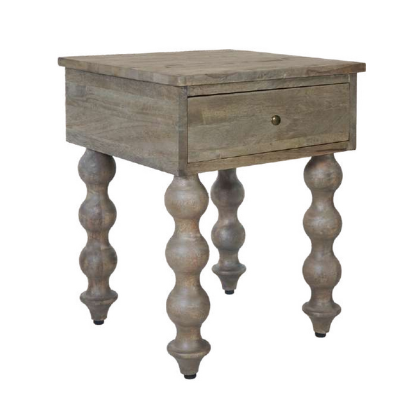 Carob Bedside - Greywash