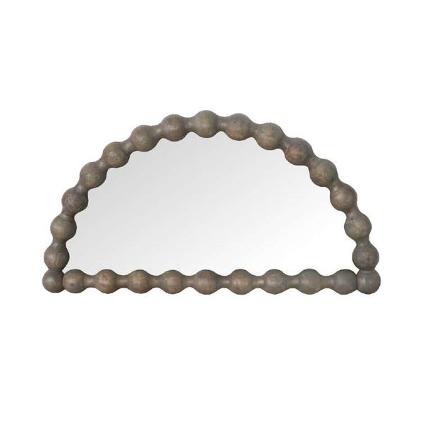Carob Half Moon Mirror - Greywash