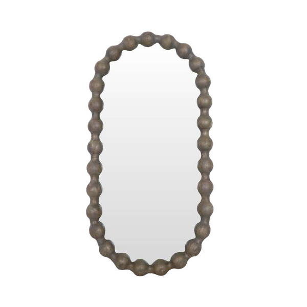 Carob Oval Mirror - Greywash