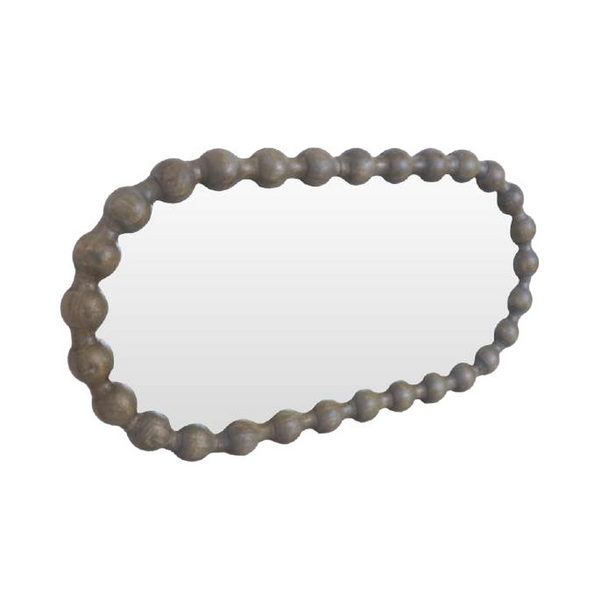 Carob Oval Mirror - Greywash