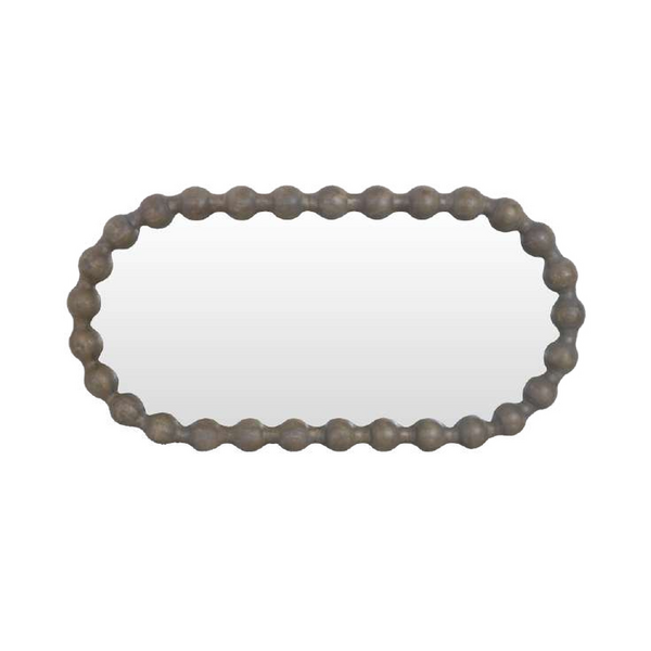 Carob Oval Mirror - Greywash
