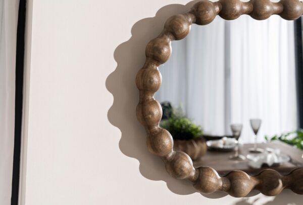 Carob Oval Mirror - Greywash
