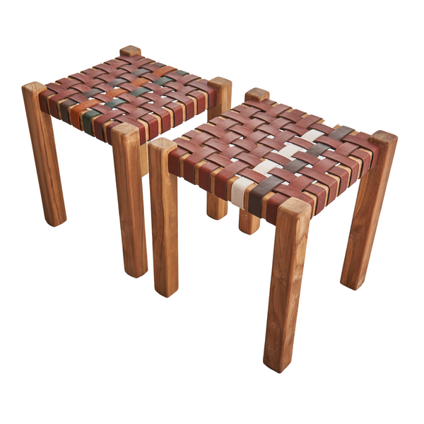 Set of 2 Gladstone Striped Stools