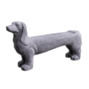 Dachshund Bench  - Old White