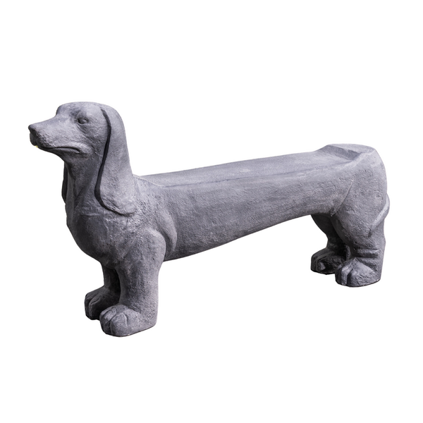 Dachshund Bench  - Old White