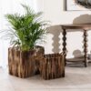Zebra Square Basket - Set of 2 - Brown Blend