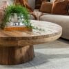 Rustic Mammoth Round Coffee Table