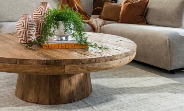 Rustic Mammoth Round Coffee Table