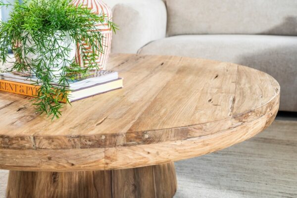 Rustic Mammoth Round Coffee Table