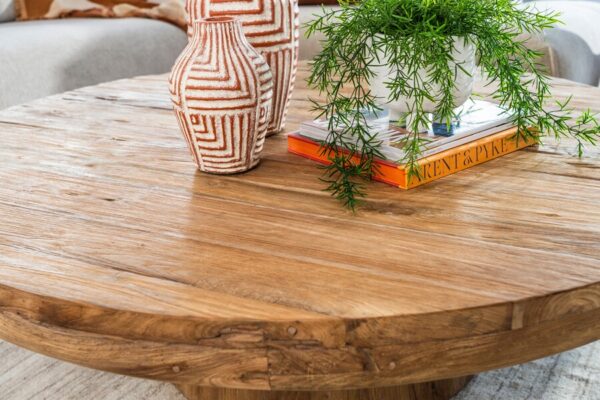 Rustic Mammoth Round Coffee Table