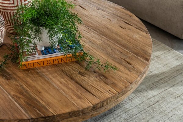 Rustic Mammoth Round Coffee Table