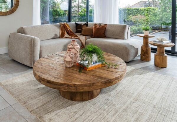 Rustic Mammoth Round Coffee Table