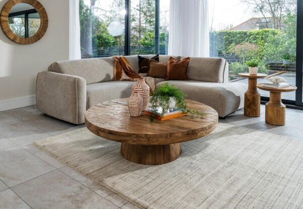 Rustic Mammoth Round Coffee Table