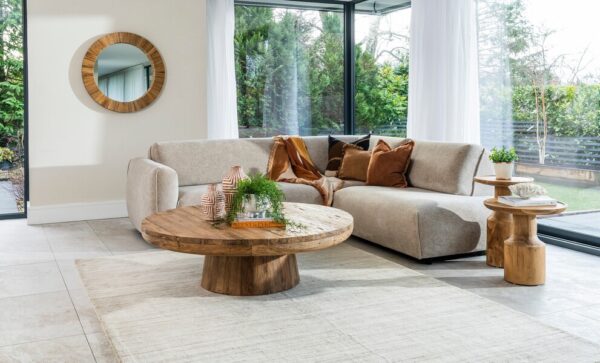 Rustic Mammoth Round Coffee Table