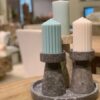 page_6702.jpg Rook Small Candlestick - Grey/Brown Marble