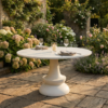 Procida Round Outdoor Dining Table - Natural White