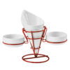Hollywood 3 French Fry Cones With Red Metal Stand Set