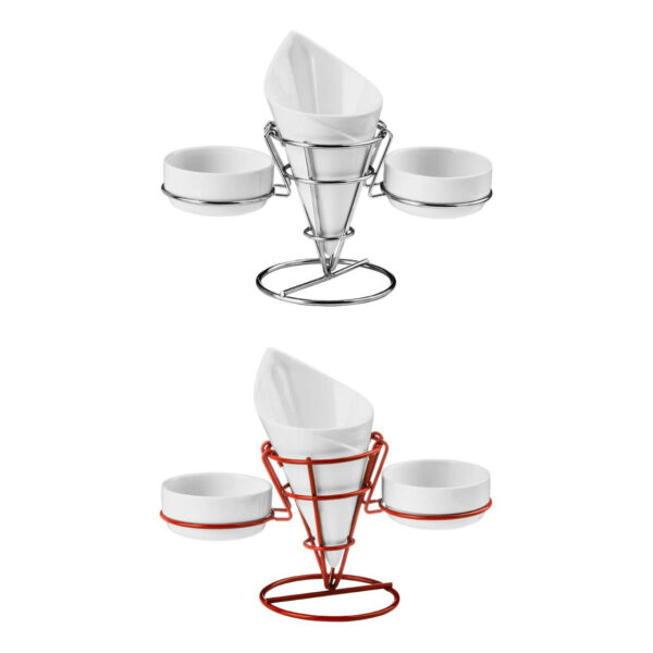 0722627_clr__04846.1754509430.jpg Hollywood French Fry Cone With 2 Dip Dishes On Red Stand