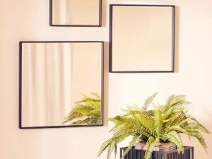 Loretta Matt Black Large Square Wall Mirror