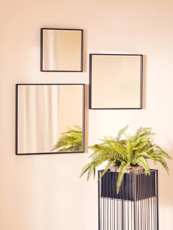 Loretta Matt Black Large Square Wall Mirror