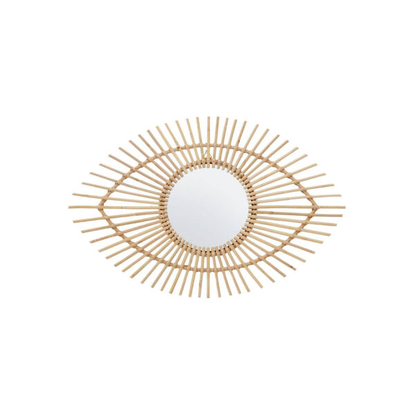 Mataram Natural Rattan Eye Shape Wall Mirror