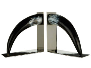 Set Of Two Buffalo Horn Bookends