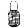 Mataram Tall Black Natural Rattan Lantern